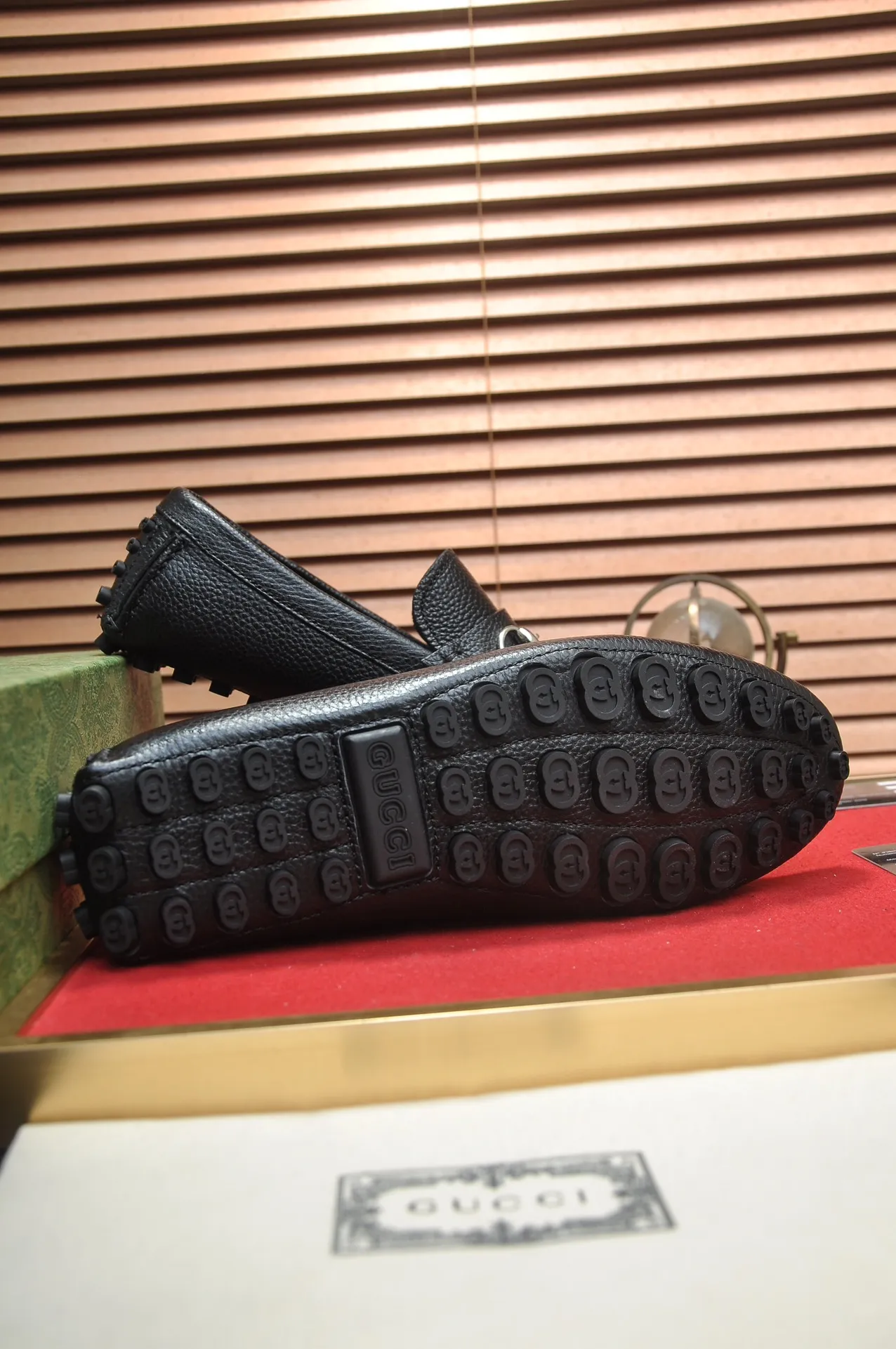 Men's Men's Shoes💰420💶【GUCCI】 (High-end Niuli) New 🍀Gucci*——Gucci Doudou Shoes! Made of imported original cowhide, the inner top layer is comfortable cowhide lining! Original wear-resistant rubber outsole! High quality products! Code number 38-44!